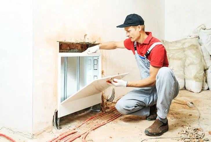 guy doing duct cleaning